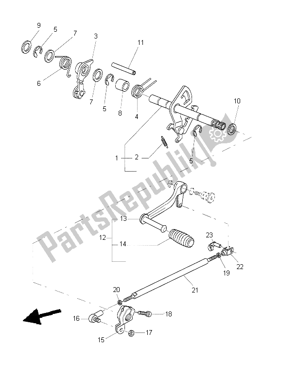 All parts for the Shift Shaft of the Yamaha BT 1100 Bulldog 2002