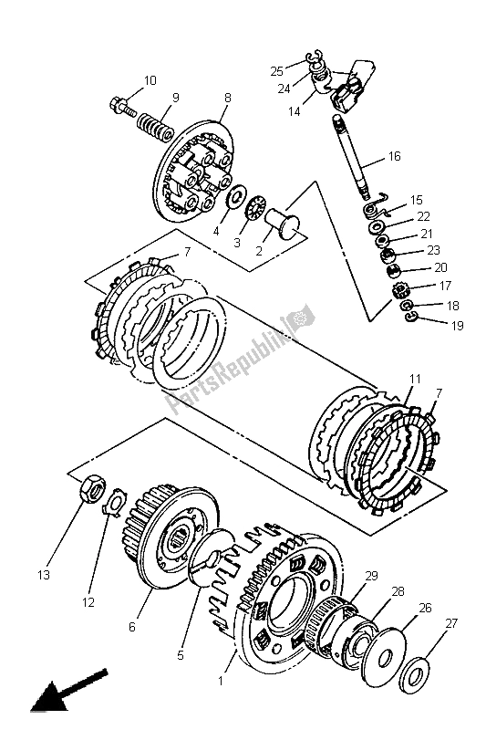 All parts for the Clutch of the Yamaha TRX 850 1998