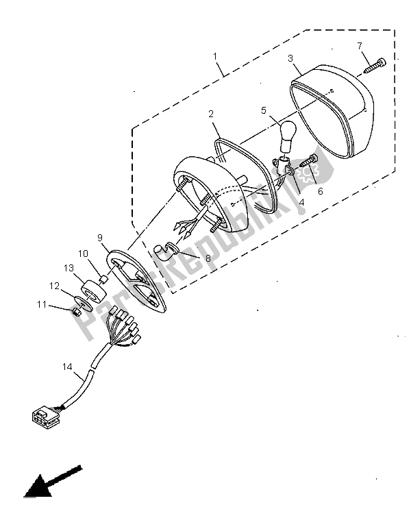 Todas las partes para Luz De La Cola de Yamaha XVS 650A Dragstar Classic 1998