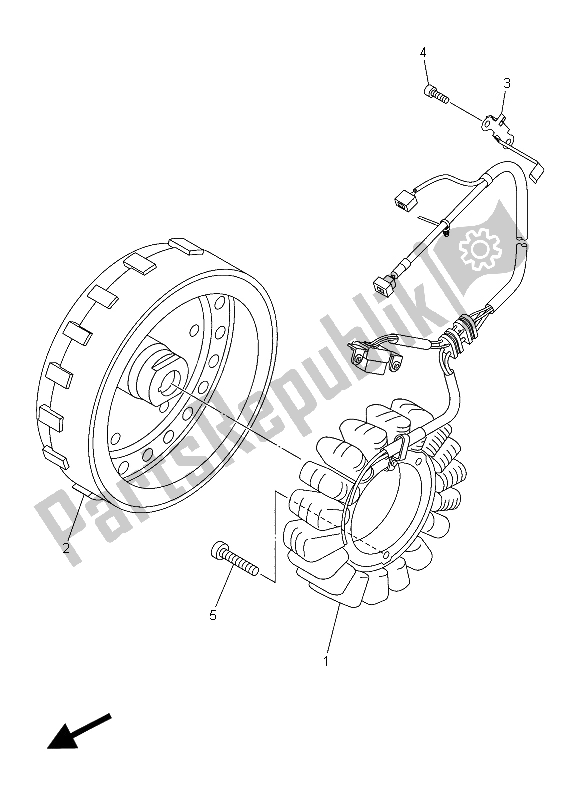 All parts for the Generator of the Yamaha XVS 1300 CU 2015