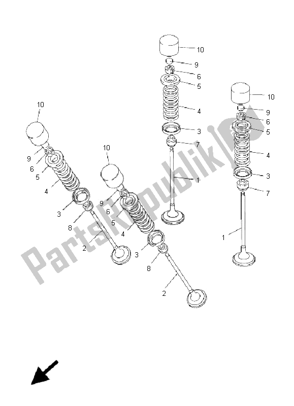 All parts for the Valve of the Yamaha FJR 1300 AS 2008