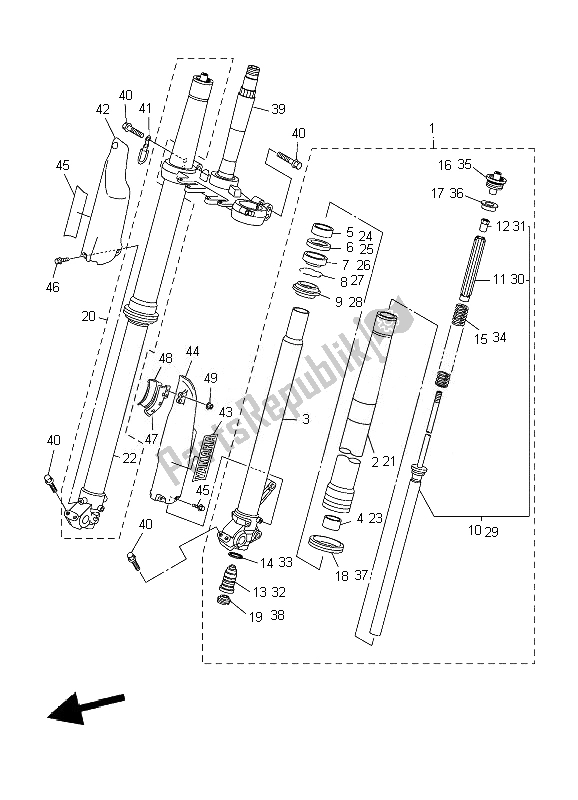 Todas las partes para Tenedor Frontal de Yamaha WR 250F 2007