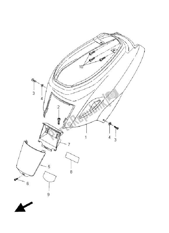 All parts for the Side Cover of the Yamaha CW 50N BWS 2008