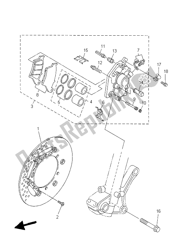 Tutte le parti per il Pinza Freno Anteriore del Yamaha YZ 250F 2006