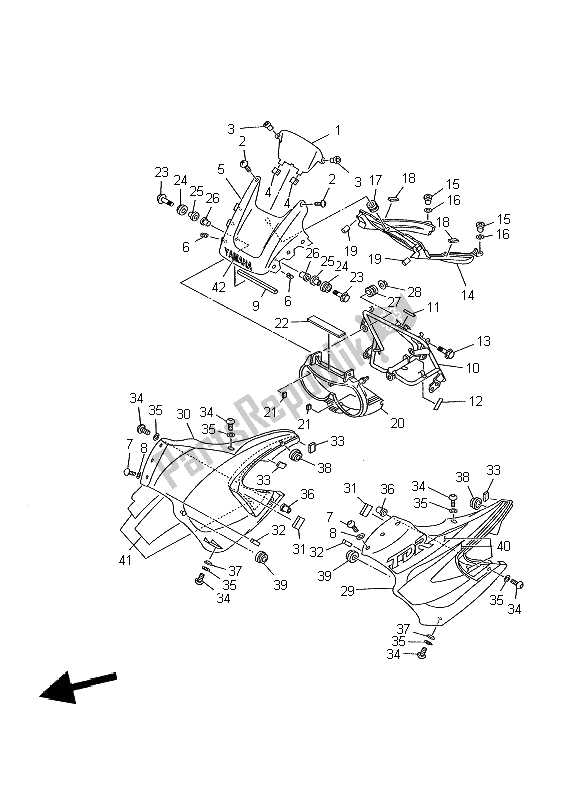 Todas las partes para Carenado 1 de Yamaha TDR 125 2002