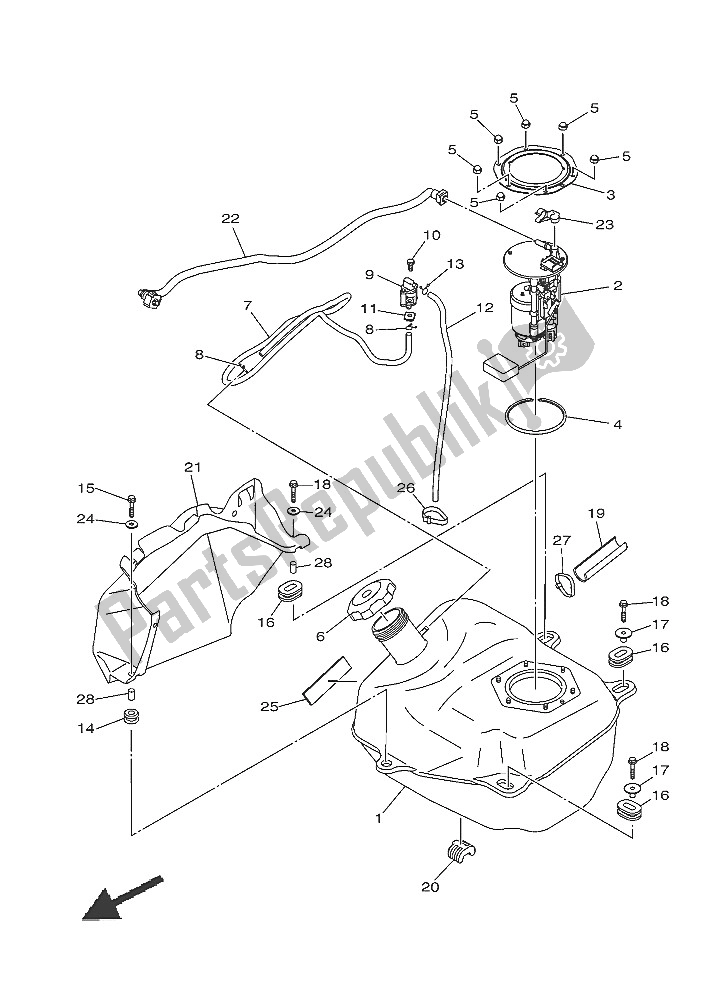 Wszystkie części do Zbiornik Paliwa Yamaha YFM 700 Fwad Grizzly EPS SE 2016