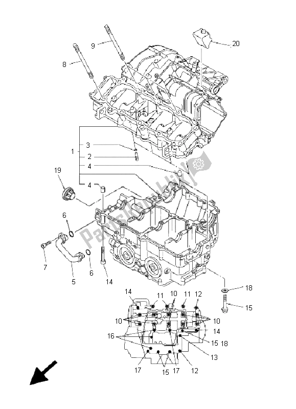 Toutes les pièces pour le Carter du Yamaha FZ1 S Fazer 1000 2008