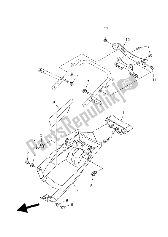 All parts for the Taillight of the Yamaha YFM 700R 2014