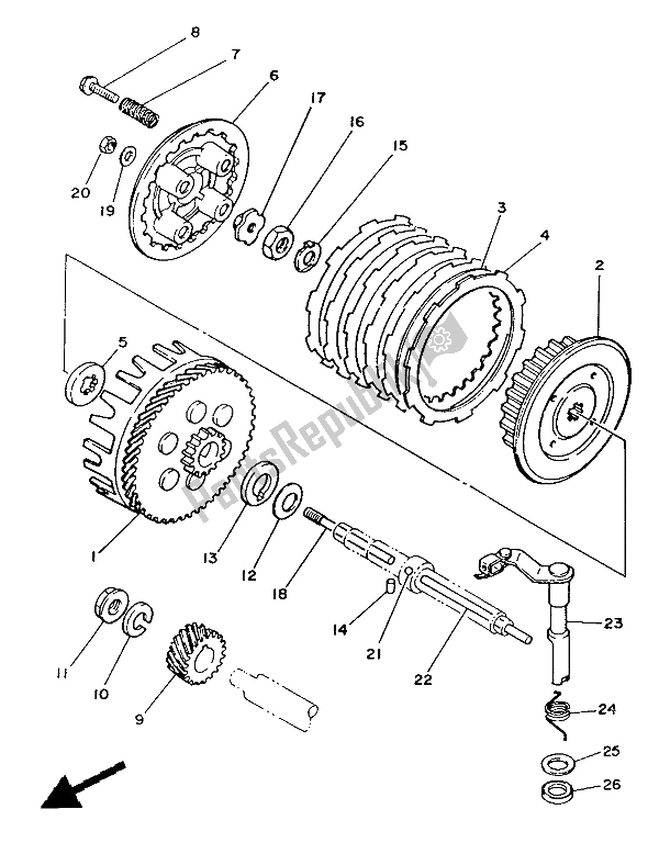 Todas las partes para Embrague de Yamaha DT 125 LC 1987