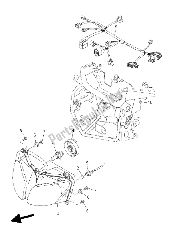 Tutte le parti per il Faro del Yamaha FZ1 SA Fazer 1000 2011