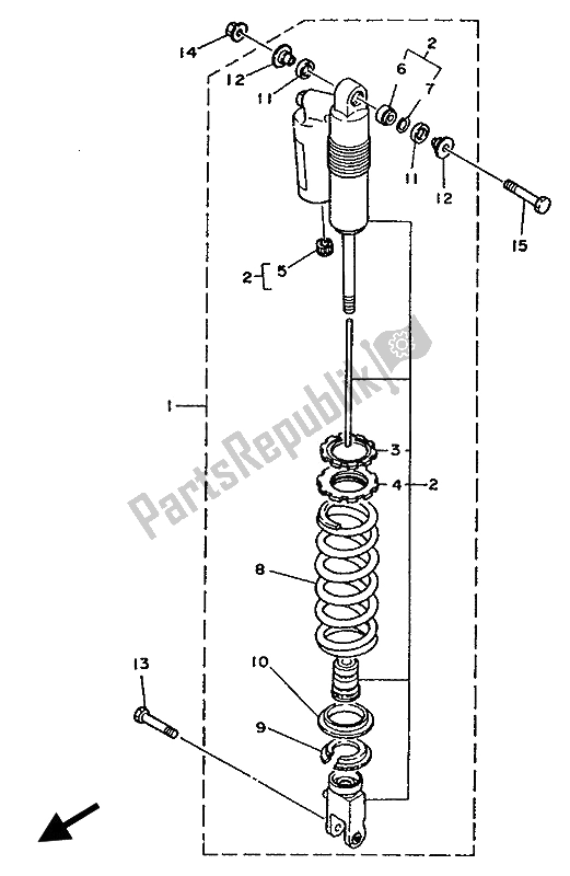 Tutte le parti per il Sospensione Posteriore del Yamaha YZ 125 LC 1992