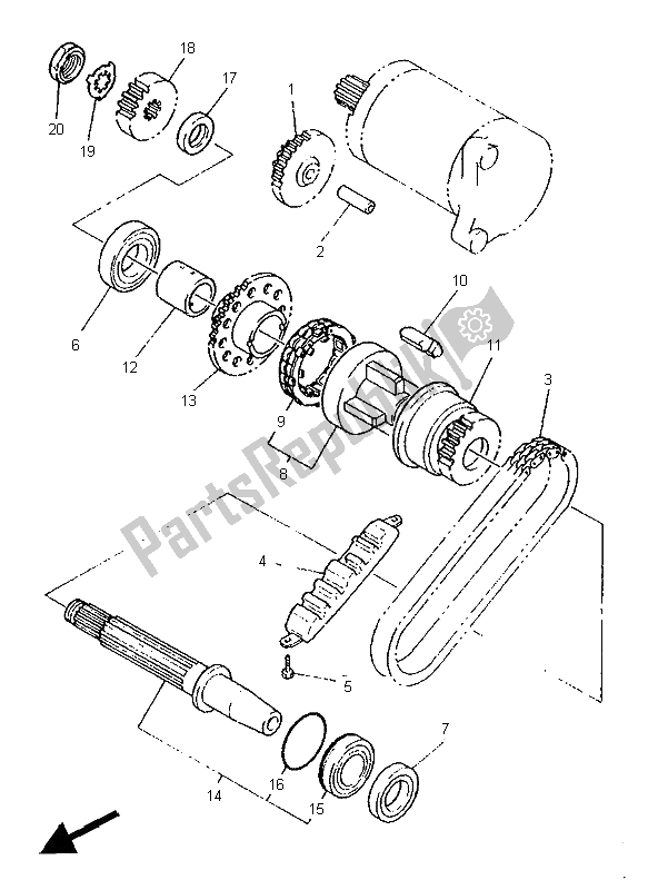 Todas las partes para Embrague De Arranque de Yamaha XJ 600N 1995