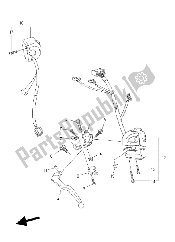 Tutte le parti per il Impugnatura Interruttore E Leva del Yamaha FZ8 NA 800 2011