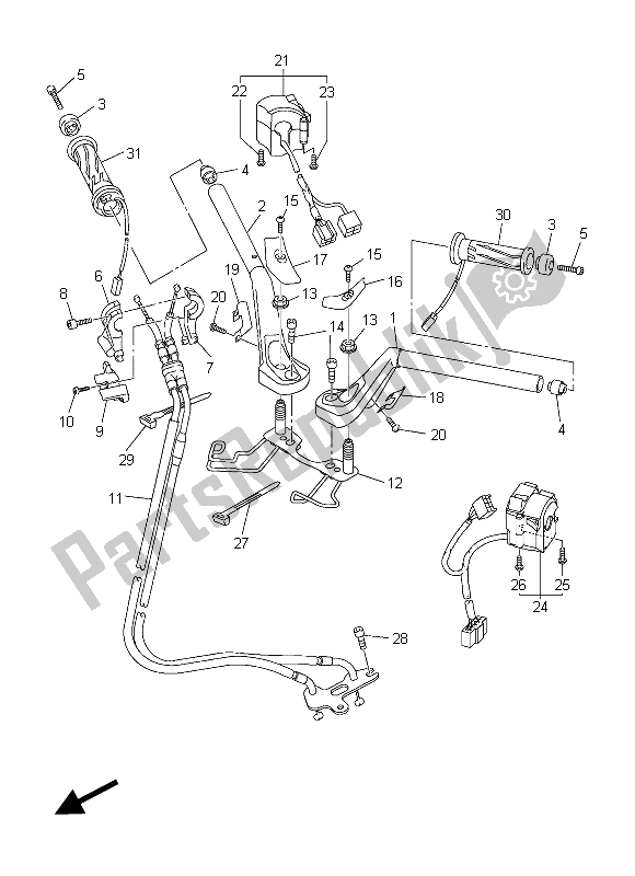 Alle onderdelen voor de Stuurhendel En Kabel van de Yamaha FJR 1300A 2015