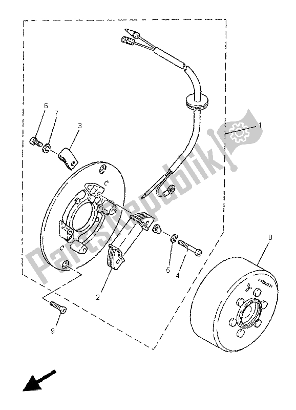 Todas las partes para Generador de Yamaha PW 80 1997