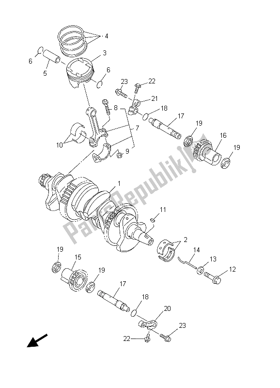 All parts for the Crankshaft & Piston of the Yamaha FJR 1300A 2003