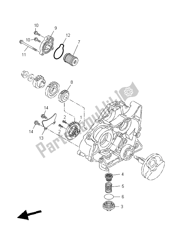 All parts for the Oil Pump of the Yamaha YZF R 125 2009