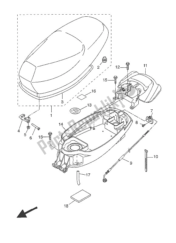 All parts for the Seat of the Yamaha CW 50 LN 2016