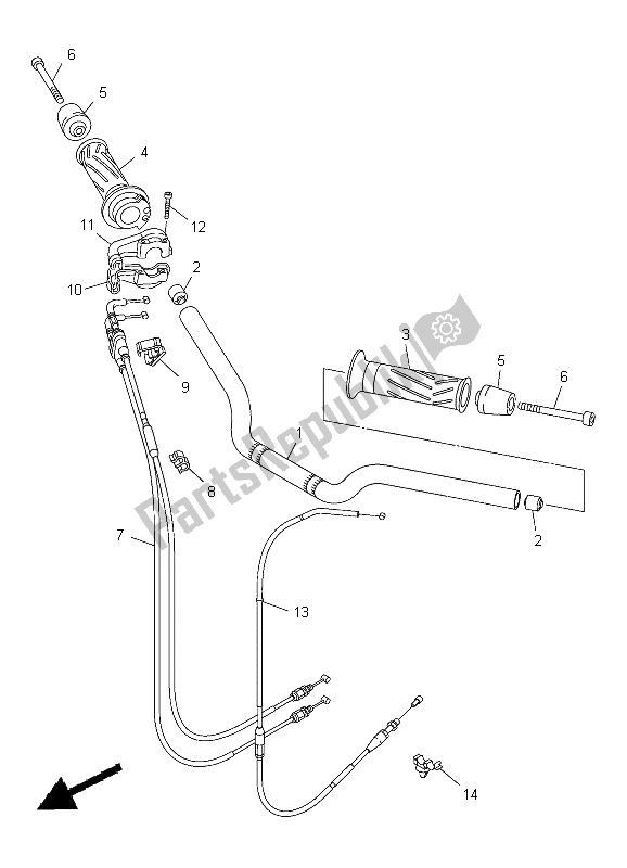 Todas las partes para Manija De Dirección Y Cable de Yamaha FZ8 SA 800 2012