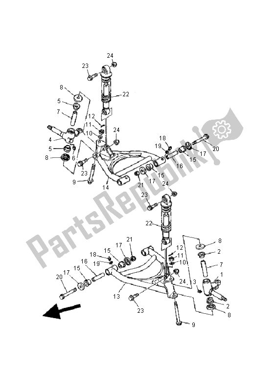 Tutte le parti per il Sospensione Anteriore E Ruota del Yamaha YFM 125 Breeze 2001