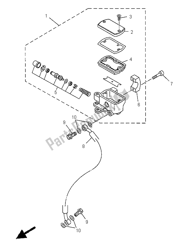 All parts for the Front Master Cylinder of the Yamaha XVS 650 Dragstar 1999