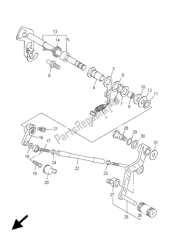 Tutte le parti per il Albero Del Cambio del Yamaha FJR 1300A 2005