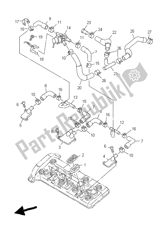 All parts for the Air Induction System of the Yamaha FJR 1300A 2004