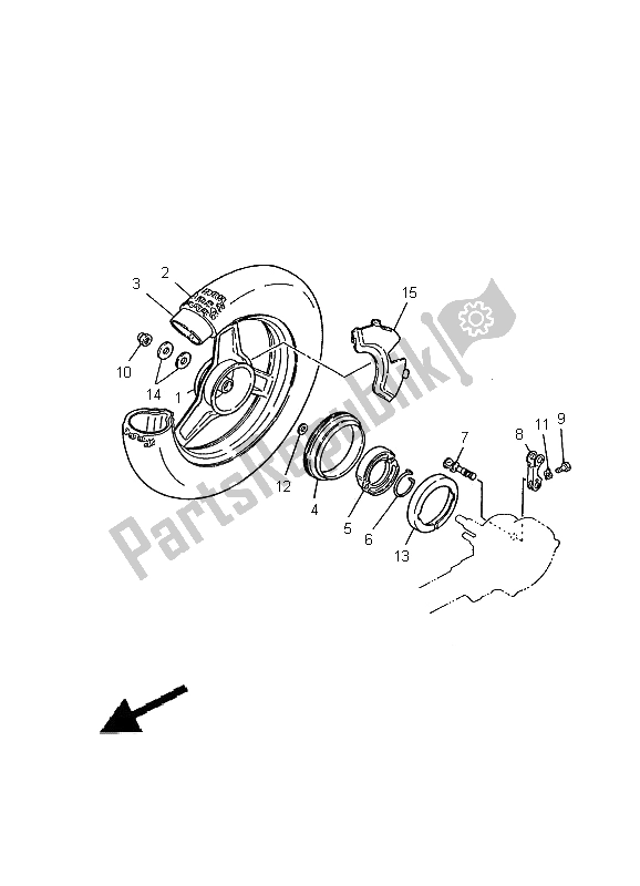 All parts for the Rear Wheel of the Yamaha PW 50 2000