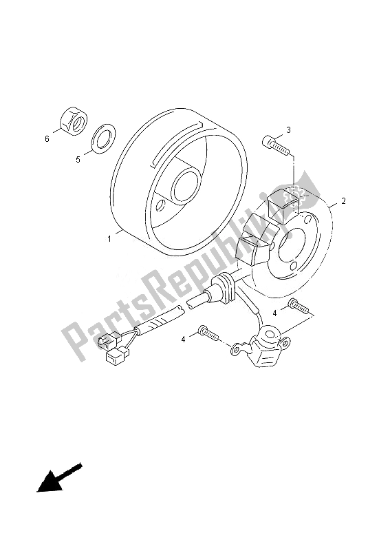 All parts for the Generator of the Yamaha YN 50 FM 2013