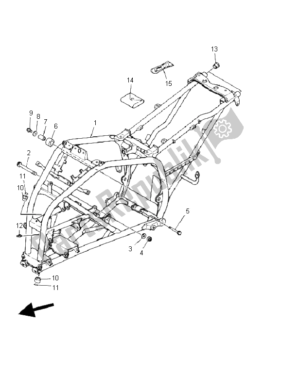 Tutte le parti per il Telaio del Yamaha YFS 200 Blaster 2002