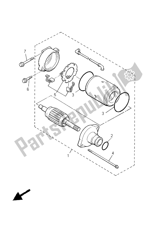 Toutes les pièces pour le Demarreur du Yamaha XVZ 13 TF 1300 1999