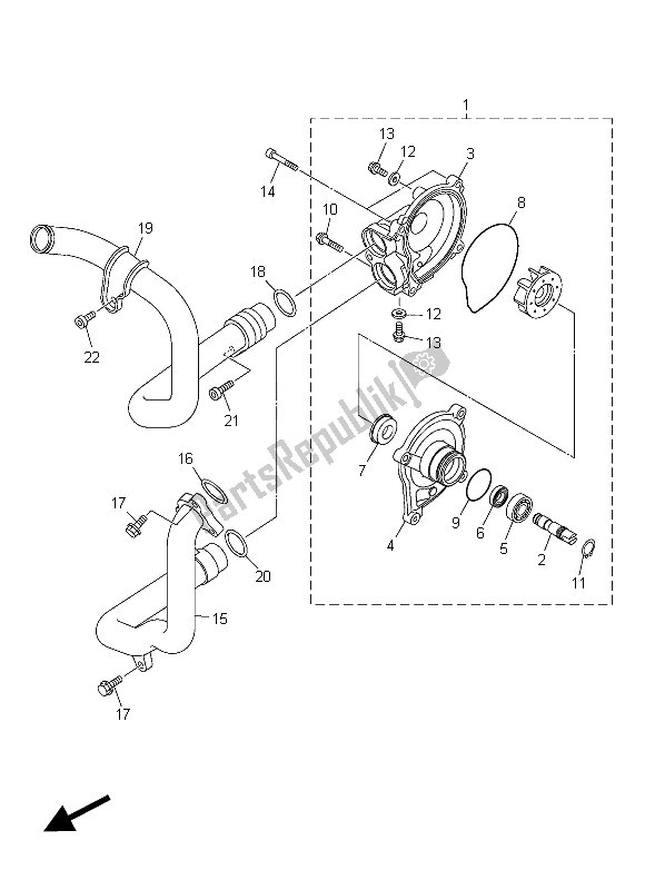 Todas as partes de Bomba De água do Yamaha YZF R1 1000 2015