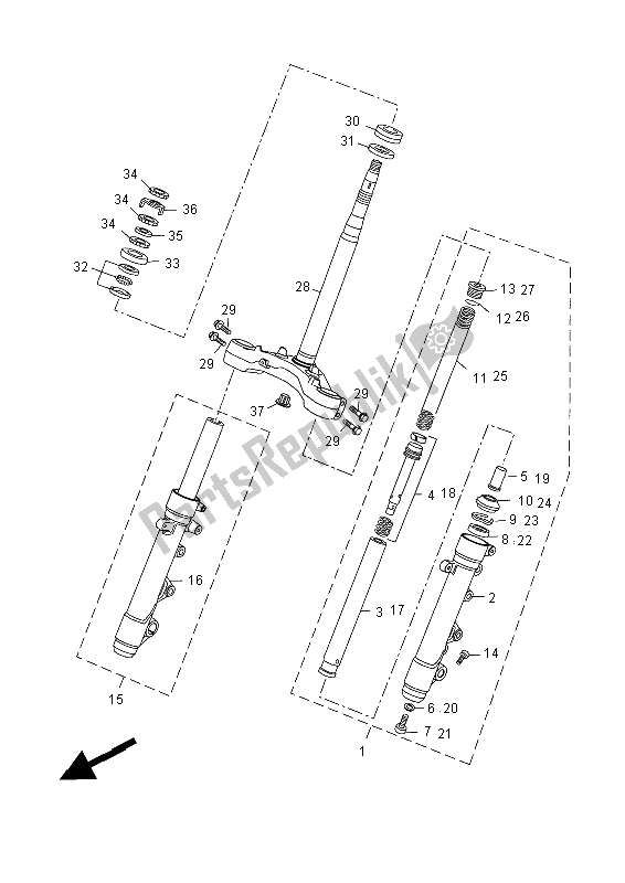 All parts for the Steering of the Yamaha YP 400R 2014