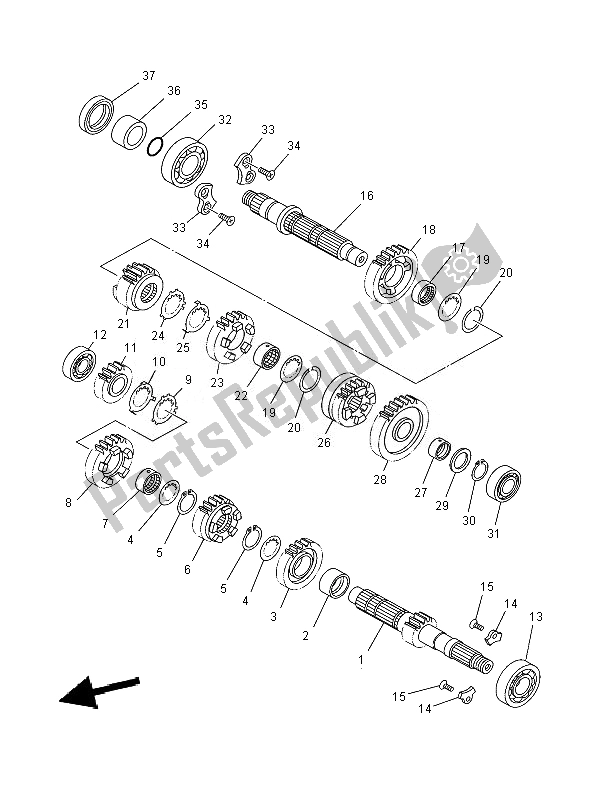 All parts for the Transmission of the Yamaha XV 1900A Midnight Star 2007