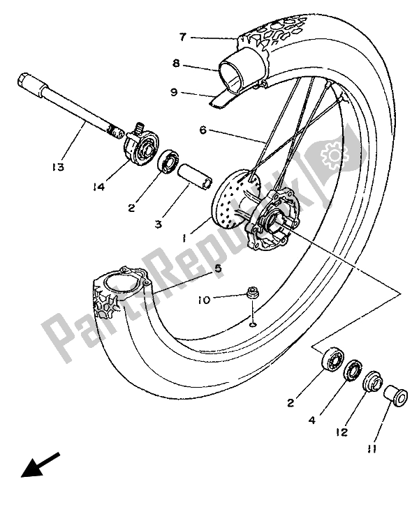 Todas las partes para Rueda Delantera de Yamaha DT 125R 1993