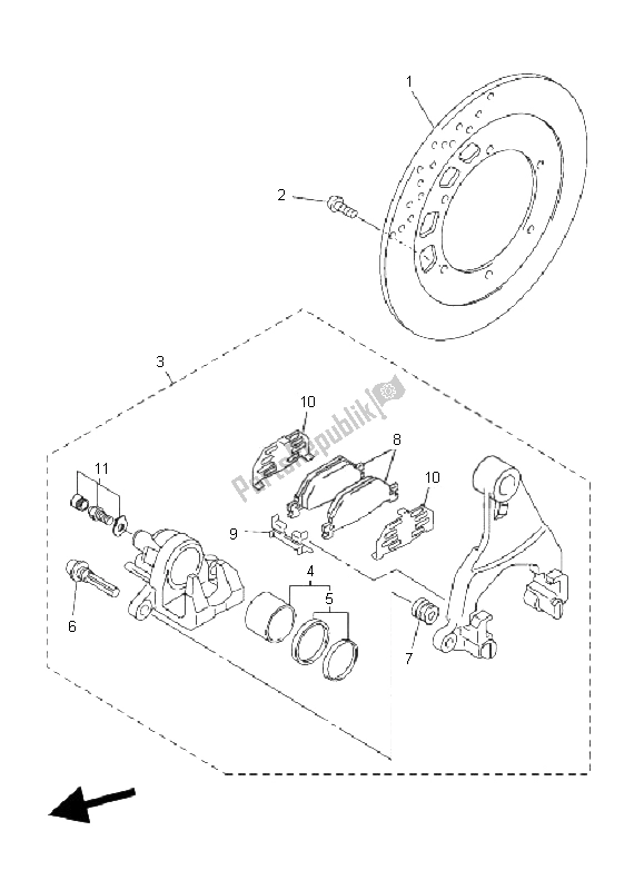 Tutte le parti per il Pinza Freno Posteriore del Yamaha FJR 1300 AS 2009