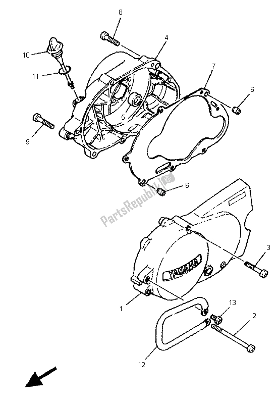 Tutte le parti per il Coperchio Del Carter 1 del Yamaha PW 80 1998