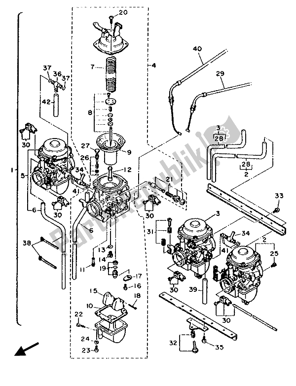 Toutes les pièces pour le Alternatif (carburateur) du Yamaha FJ 1200 1988