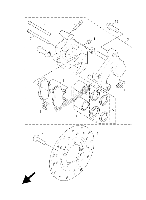 Tutte le parti per il Pinza Freno Anteriore del Yamaha XC 125 Cygnus X 2006