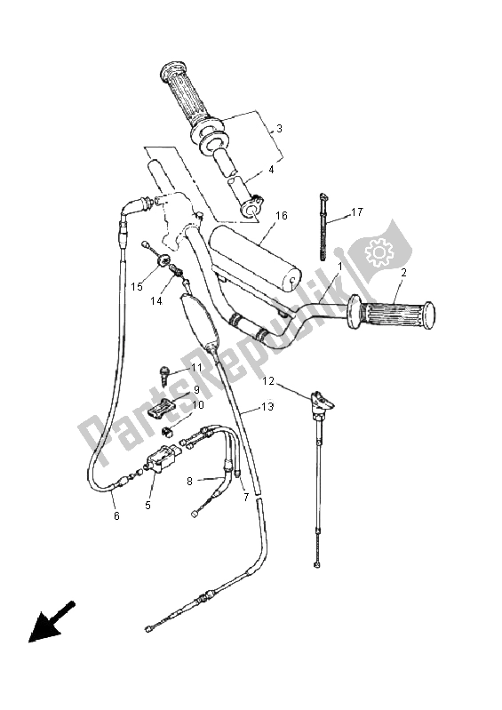 Alle onderdelen voor de Stuurhendel En Kabel van de Yamaha PW 80 2005