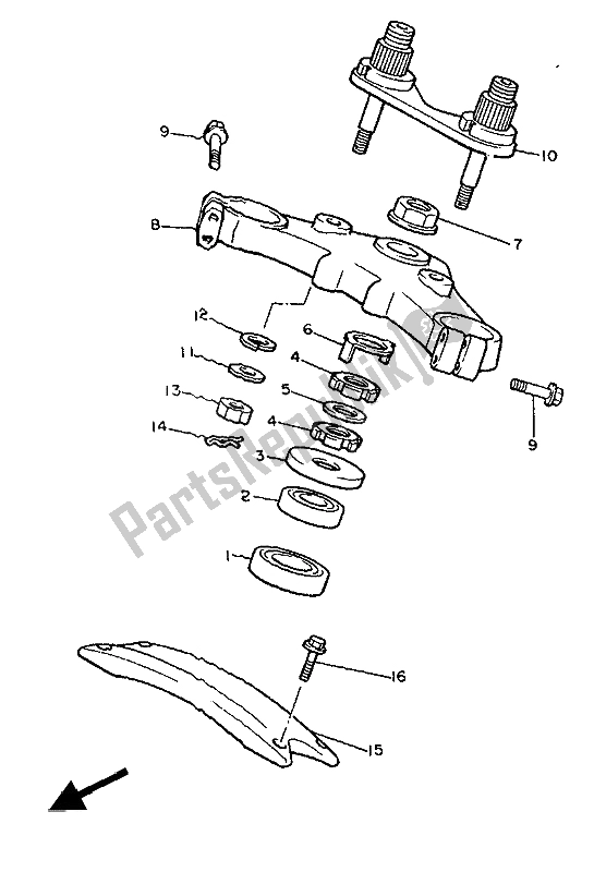 All parts for the Steering of the Yamaha XVZ 12 TD Venture Royal 1300 1988