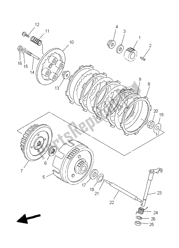 All parts for the Clutch of the Yamaha TT R 125E SW LW 2004