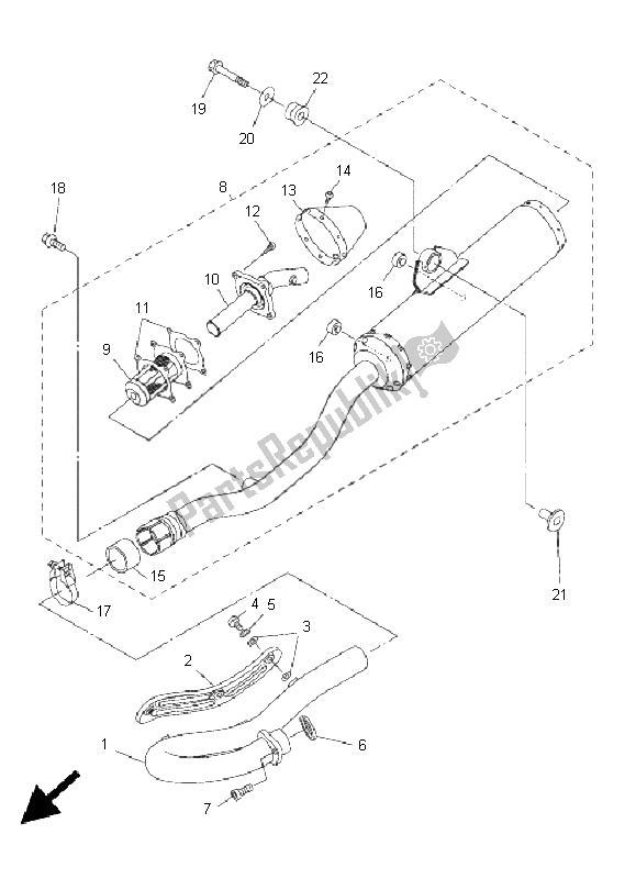 Toutes les pièces pour le échappement du Yamaha WR 250F 2005