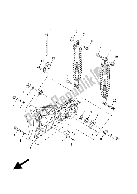 Todas las partes para Brazo Trasero Y Suspensión de Yamaha YP 250 RA 2014