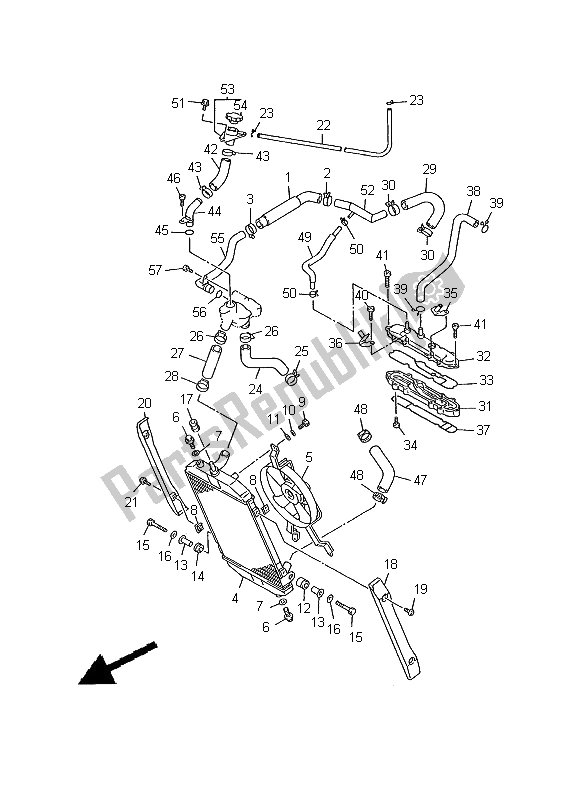 All parts for the Radiator & Hose of the Yamaha XVZ 1300A Royalstar 2000