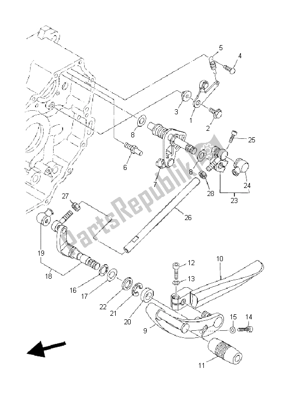 All parts for the Shift Shaft of the Yamaha XV 1900A Midnight Star 2008