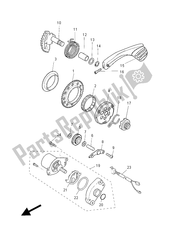 All parts for the Starter of the Yamaha YQ 50 Aerox 2012