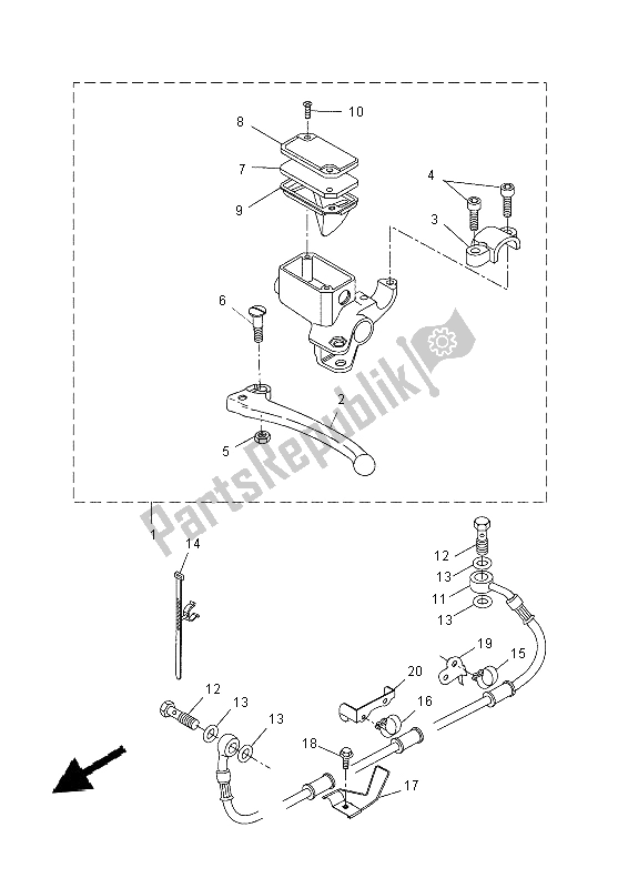 Tutte le parti per il Pompa Freno Posteriore del Yamaha NS 50F Aeorox 4 2014