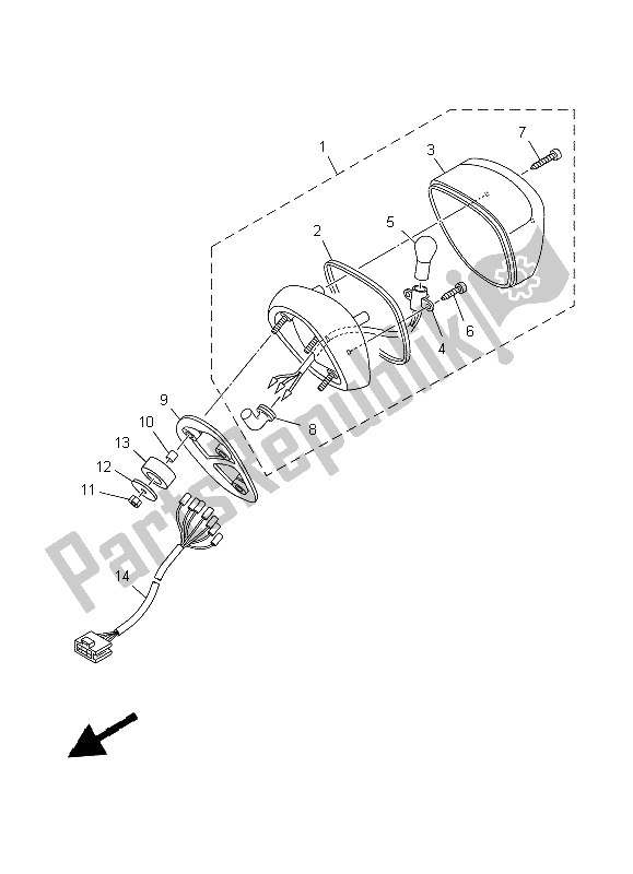 Todas las partes para Luz De La Cola de Yamaha XVS 650A Dragstar Classic 1999