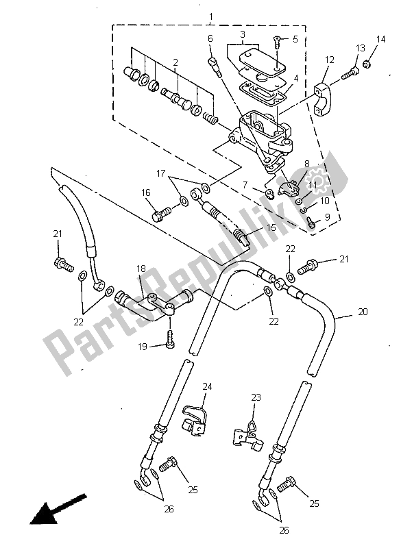 Todas las partes para Cilindro Maestro Delantero de Yamaha XVZ 1300A Royalstar 1998